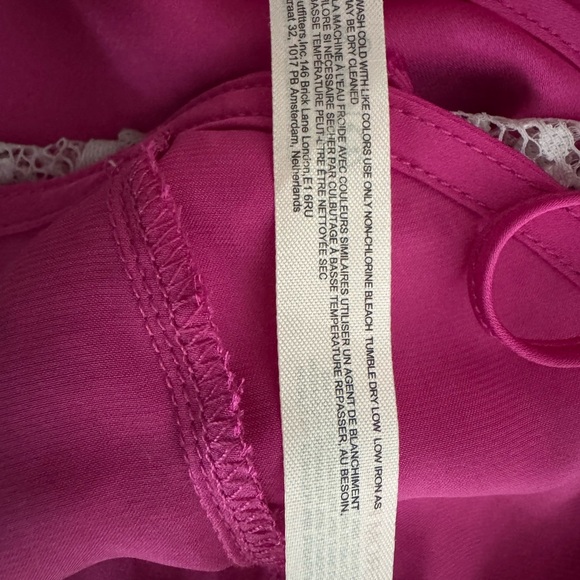 Free People Intimately Lace & Satin Maxi Slip Dress | Fuchsia Pink | Size S - Picture 8 of 9